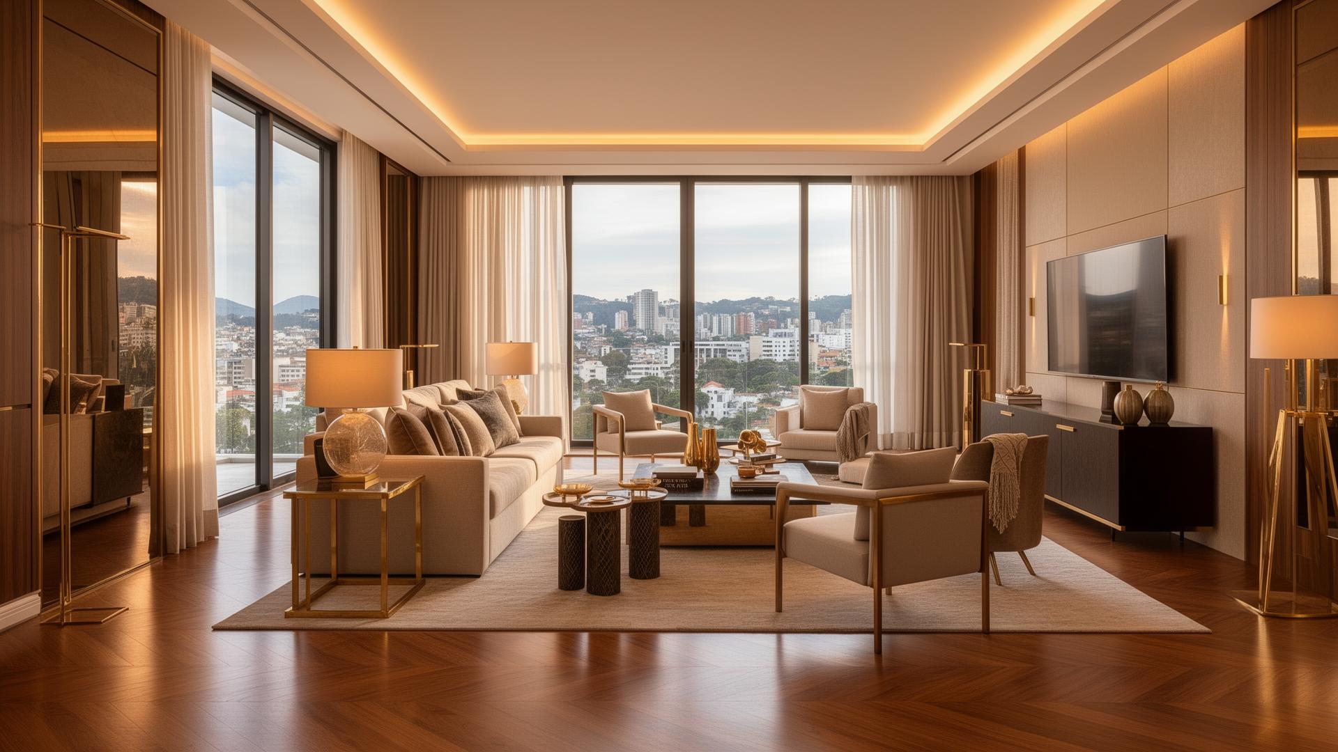 Sala de estar premium reformada pela Easycon